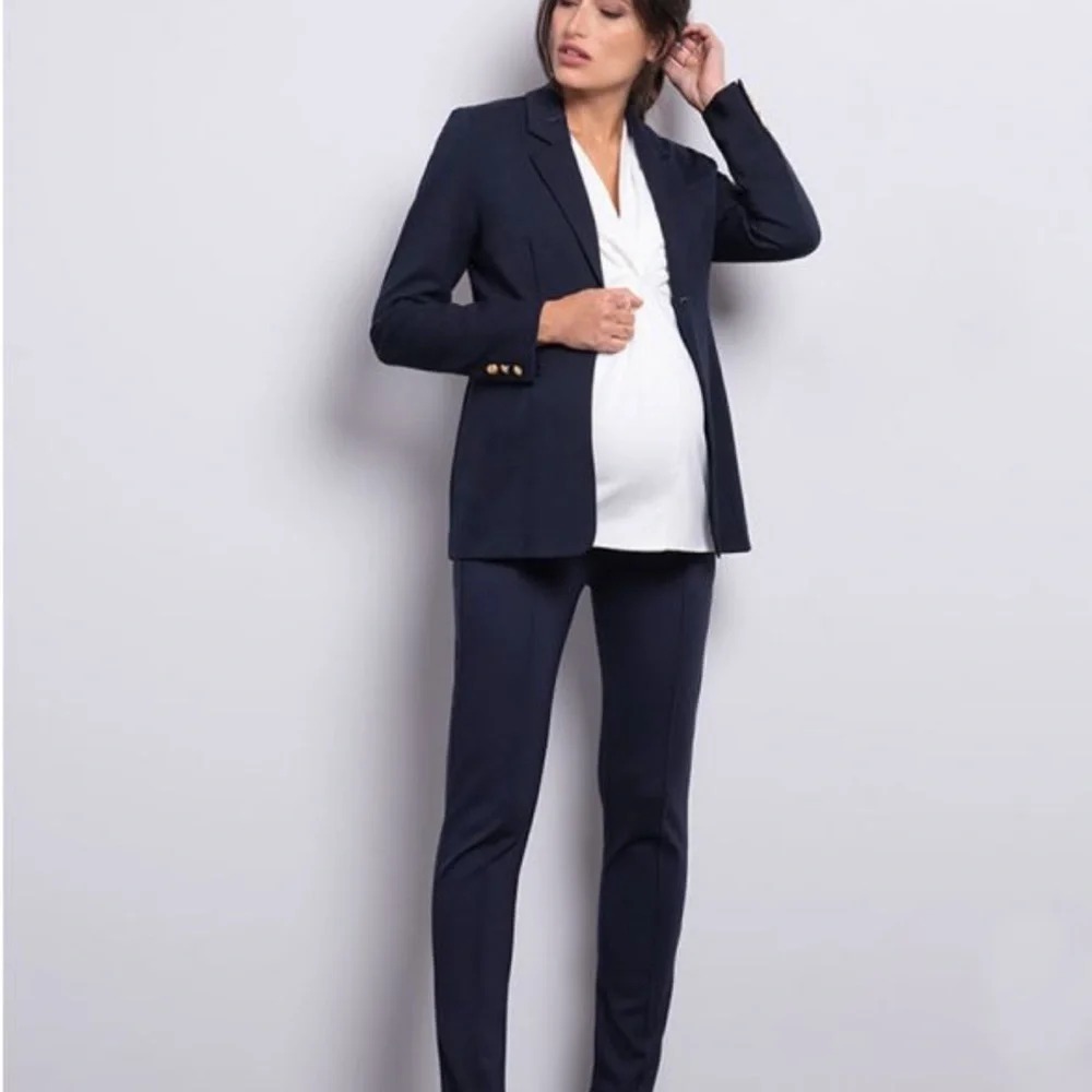 Seraphine Maternity Navy Tailored Gold Button Jacket US Size 4 - Picture 5 of 5